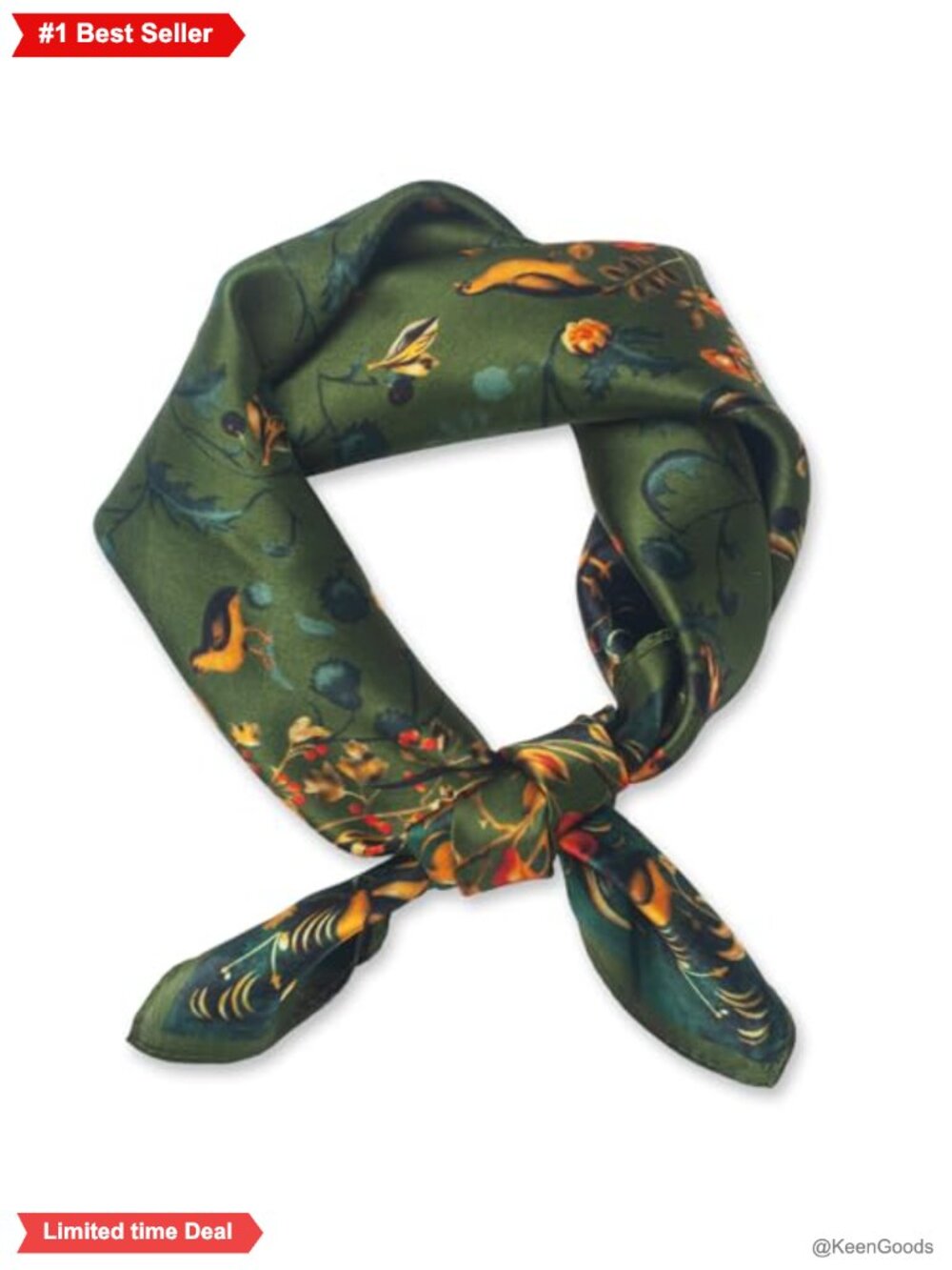 100% Mulberry Silk Scarf 21" Square Neckerchief Hair Handbag Accessory